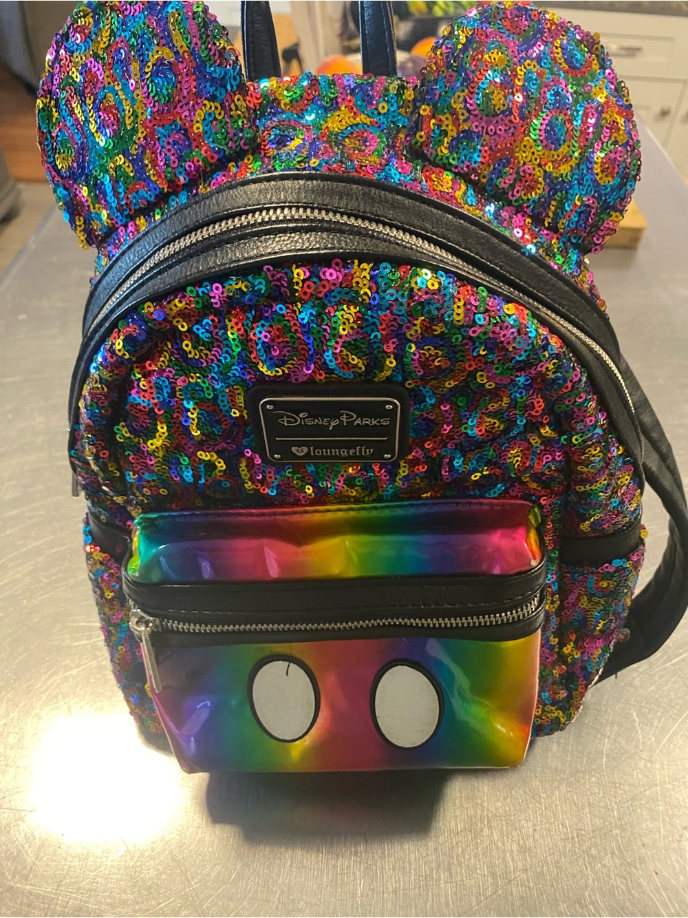 Disney Rainbow Sequin Mickey Ear Mini Backpack